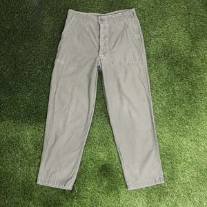 Vintage 70s US Army OG-107 Trousers Utility Pants Military Olive Green 32x29 VTG